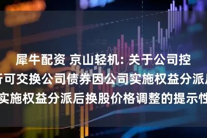 犀牛配资 京山轻机: 关于公司控股股东非公开发行可交换公司债券因公司实施权益分派后换股价格调整的提示性公告